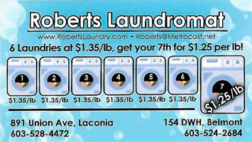 roberts laundromat customer savings card